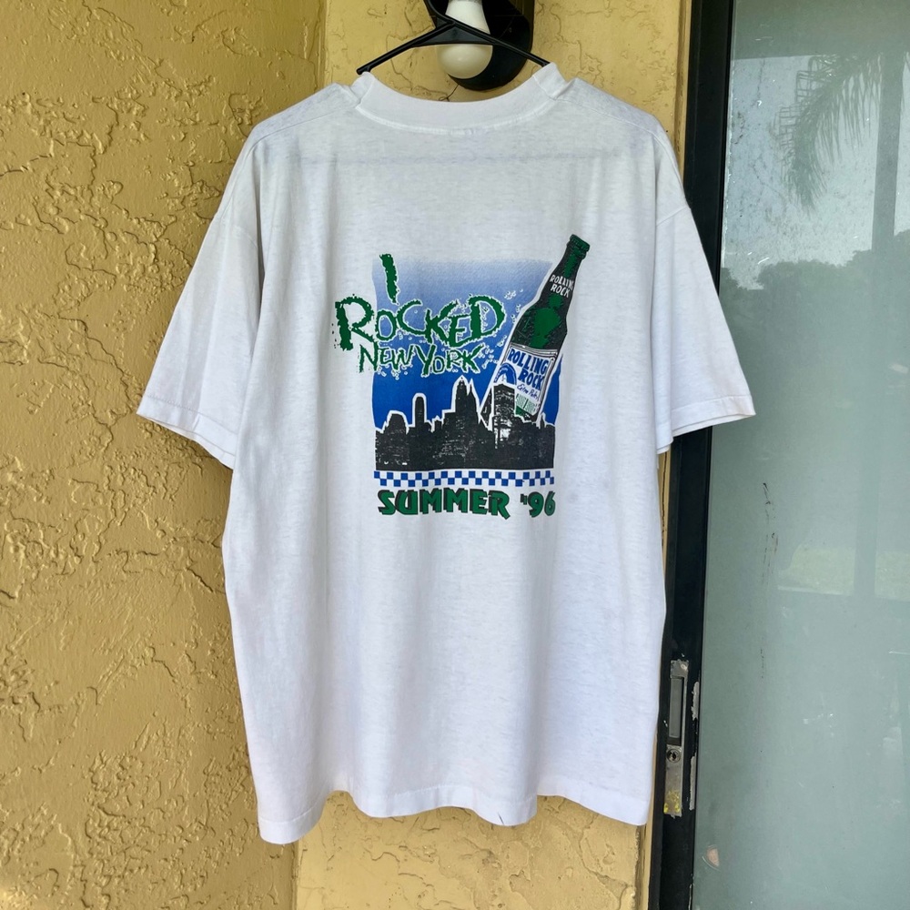 Vintage 90s Rolling Rock NYC T-shirt XL
